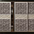 Wardrobe With Various Door Patterns Including Diamond Rose Geometric And Quilted Designs 3d model