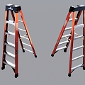 Modern ladder simple red ladder 3d model