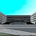 Modern School Campus Architecture With Multiple Buildings Sports Field And Green Landscapes
