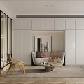 Modern Apartment Living Room With TV Wooden Coffee Table Accent Chairs And Area Rug