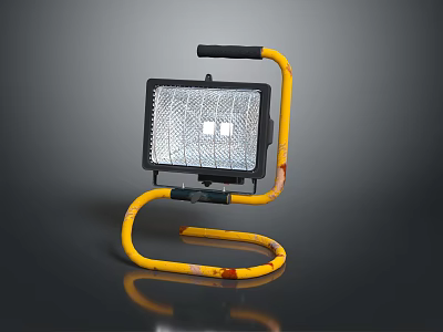 Adjustable Yellow Black LED Spotlights With Metal Bracket Modern Design 3d model