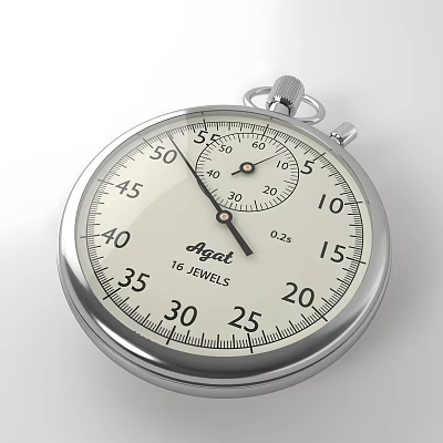 Vintage 16 Jewels Mechanical Stopwatch with Classic Design and Precision Movement 3d model
