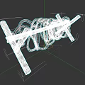 Ancient Coiled Weapon With Wooden Frame And Metal Rings Structure