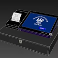 Commercial Cash Register System With Tablet Display Receipt Printer And Locked Drawer 3d model