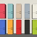 Modern Colorful Refrigerators with Various Vibrant Hues for Home Kitchen Use