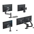 Various Adjustable Monitor Mounts with Single and Dual Screen Desk Arms