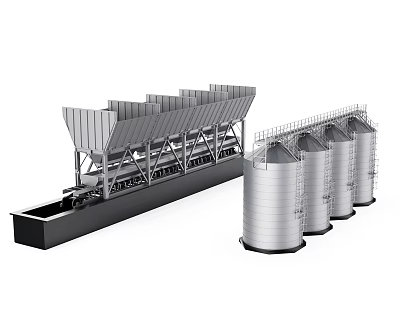 Modern industrial equipment agricultural water storage tank 3d model