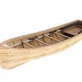 Traditional Wooden Boat With Natural Wood Planks Internal Seats And Handcrafted Design