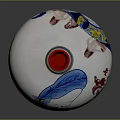 Traditional Chinese Porcelain Vase With Blue Red Patterns And Human Figures