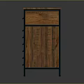 Vintage Wooden Storage Cabinet with Multiple Drawers and Metal Handles Design