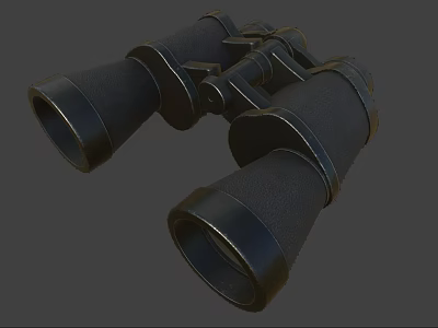 Black Durable Military Binoculars Weapon With Tactical Design And High Power Lens 3d model