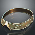 Golden Woven Bracelet With Arrow Accent And Metallic Finish Fashion Accessory