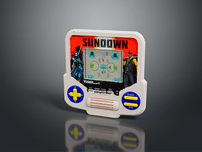 SUNDOWN Retro Handheld Game Console With Screen D pad And Yellow Buttons 3d model