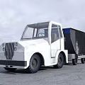 White Utility Vehicle With Cab And Black Cargo Container For Transportation 3d model