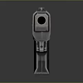 Futuristic Sci Fi Weapon With Metallic Body Tactical Grip And Star Emblem Design
