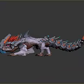 Futuristic Mechanical Dragon With Armored Body Colorful Spikes And Cybernetic Details