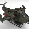 Military Camouflage Helicopter With Rotor Weapon System And Detailed Fuselage Design