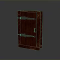Vintage Solid Wood Cabinet Door With Metal Hinges And Decorative Lock