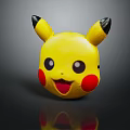 Cute Yellow Doll Head with Black Tipped Ears Black Eyes and Red Cheeks