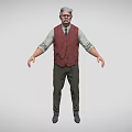 European Man Old Man Character Modern Character Gentleman Foreigner Game Character 3d model