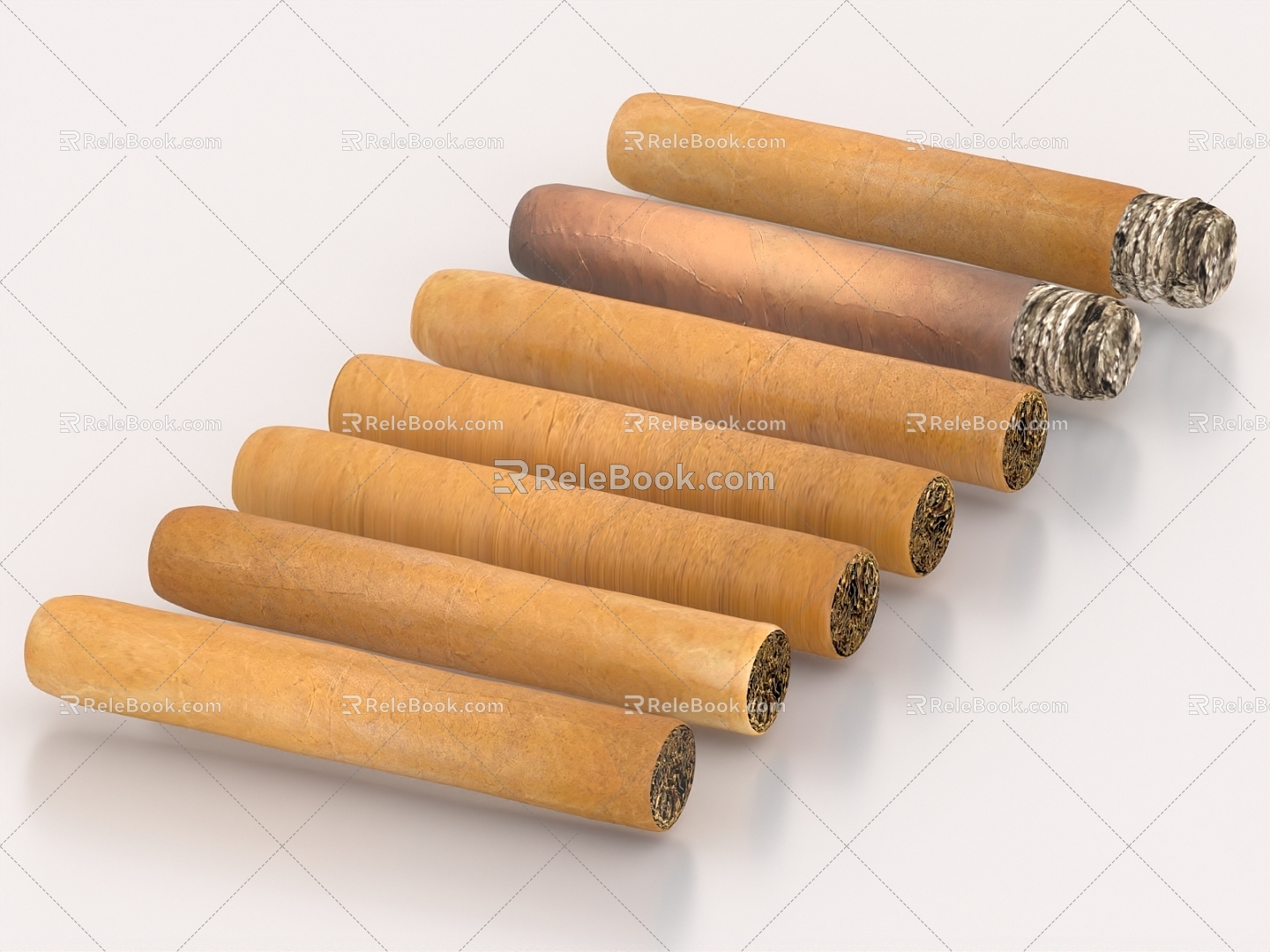 Cigars Cigarettes Food Snacks 3d model