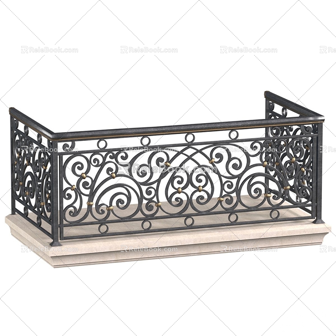 European Railing American Railing Stair Railing 3d model