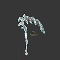 Skeletal Scythe Weapon 3D Model With Sharp Blade And Bone Structure Design