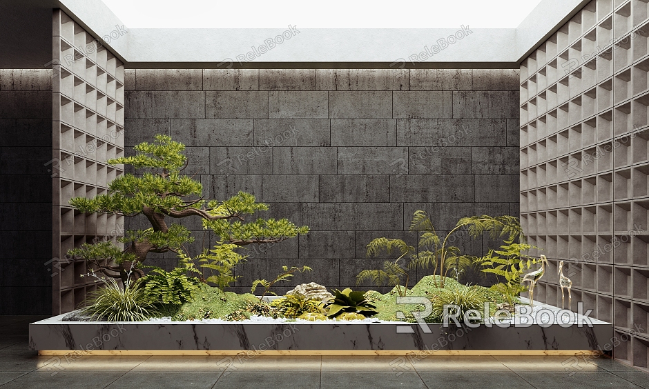 Modern landscape sketch interior landscaping model