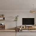 Cozy Modern Living And Dining Room Interior With Sofa Dining Table And Wooden Chairs