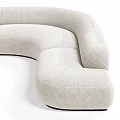 Beige Irregular Shape Sofa With Soft Velvet Upholstery Modern Curved Design