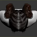 Game and Movie Character Hairstyle with Brown Double Buns and Front Hanging Strands
