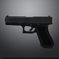Sleek Black Modern Pistol With Metal Frame Textured Grip And Tactical Design