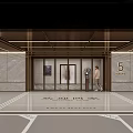 Modern Parking Lot Area 5 with Floor Guide Lines Elevator Doors and Luxury Finishes