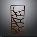Red Geometric Cutout Decorative Screen For Modern Home Living Room Decor