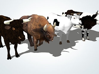 modern cow yak cow 3d model