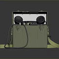 Green Military Weapon Equipment Portable Case With Strap And Control Buttons