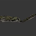 Natural Rock Scenery Component With Green Moss Covered Textured Surface And Landscape Element