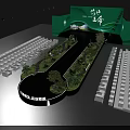 Green Stage Event Featuring Model Plants Smoke and Vibrant New Life Cloud Valley Adventure Lighting