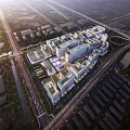 Aerial View Urban Planning With Modern Buildings Road Network And Green Spaces