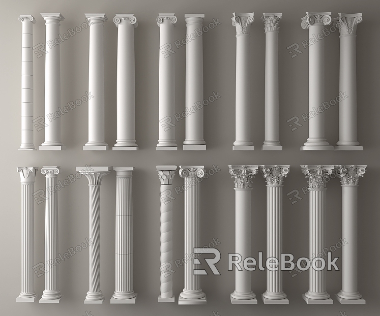 European Roman Column Round Roman Column model