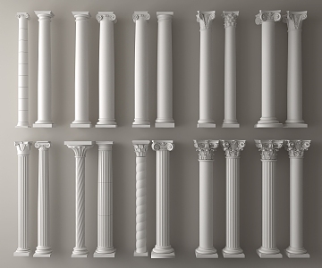 European Roman Column Round Roman Column 3d model