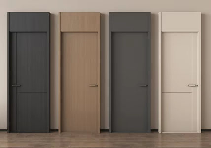 Modern Top Door Bedroom Door Wooden Door Solid Wooden Door Swing Door Flat Door Lock 3d model
