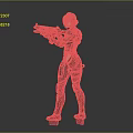 Futuristic Female Warrior In Cybernetic Armor With Advanced Energy Weapon