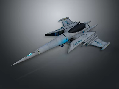 Futuristic Spacecraft With Aerodynamic Design And Blue Accent Lights In Sci Fi Concept 3d model
