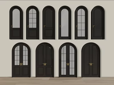 French Retro Single Door Double Door Glass Door Wooden Door Bedroom Door Toilet Door 3d model