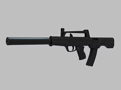 Black Tactical Shotgun Design With Long Barrel Ergonomic Grip And Stock 3d model
