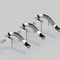 Curved Playground Slide Equipment With White Black Design And Support Stands