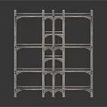 Three Metal Shelves In Different Sizes With Open Tier Design For Storage