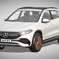 White Mercedes SUV With Black Roof Brown Wheels And Modern Design
