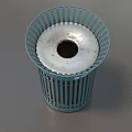 Trash bin trash basket trash can outdoor trash can round trash can wrought iron trash can simple mold low mold low face number game 3d model